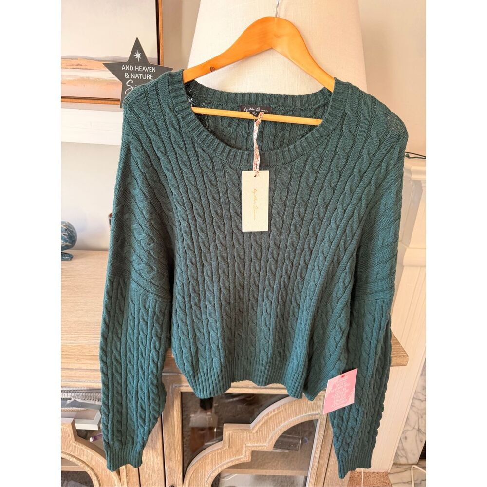 NWT By The River Hunter Green‎ Nava Sweater Size Large